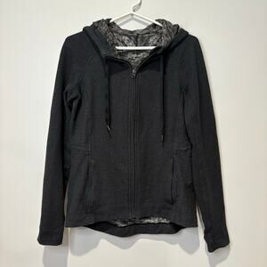 Lululemon Gray Full Zip Hooded Sweatshirt Jacket Thumb Holes Cinch Womens Size 6